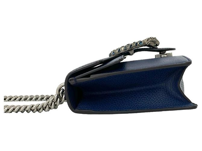 Borsa a tracolla Gucci Dionysus in pelle con catena Blu navy - vista 5