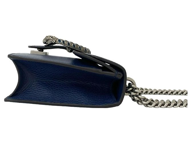 Borsa a tracolla Gucci Dionysus in pelle con catena Blu navy - vista 6