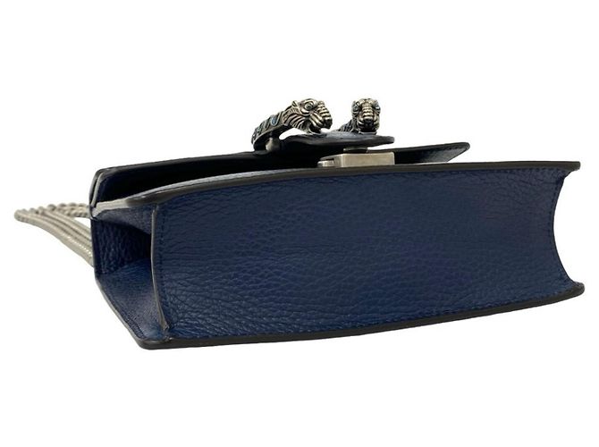 Borsa a tracolla Gucci Dionysus in pelle con catena Blu navy - vista 7