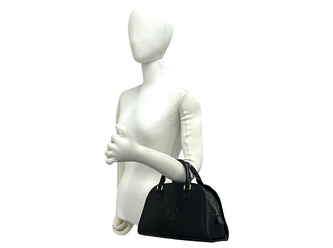 Céline CELINE Vintage Triomphe Logo Geprägte Leder Handtasche Braun - Ansicht 2