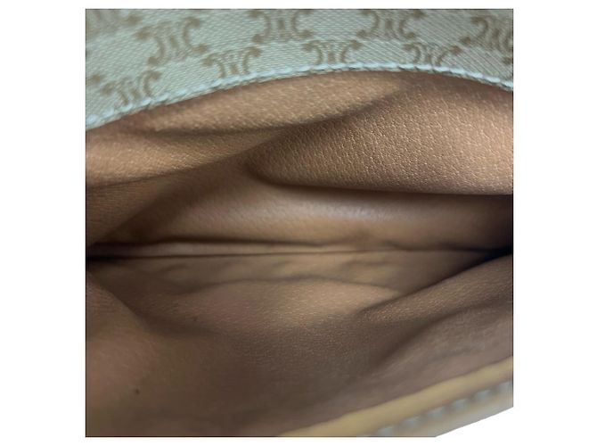 Céline Bolso de hombro de cuero Celine Macadam Blazon Logo Pattern Castaño Beige - vista 10