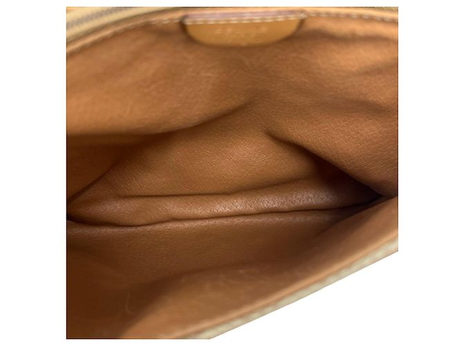 Céline Bolso de hombro de cuero Celine Macadam Blazon Logo Pattern Castaño Beige - vista 9