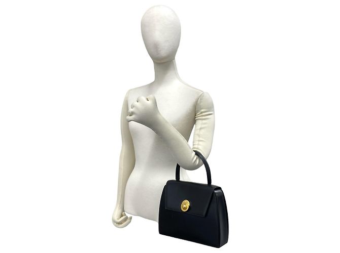 Céline CELINE Vintage Starball Logo Hardware Mini Leder-Tote-Bag Schwarz - Ansicht 2