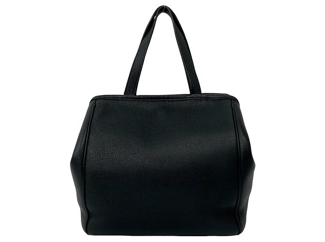 Céline Celine Small Fold Cabas Logo Leather Shoulder Bag Black - view 3
