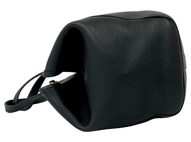 Céline Celine Small Fold Cabas Logo Leather Shoulder Bag Black - view 5
