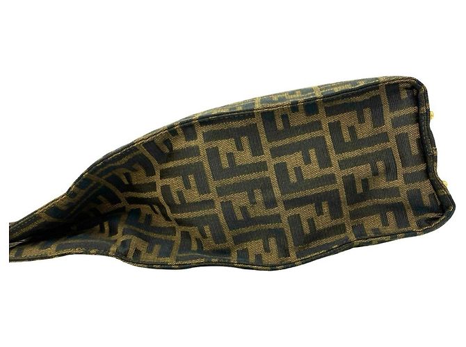 FENDI Vintage Zucca FF Logo Pattern Tote Bag Braun Schwarz - Ansicht 5