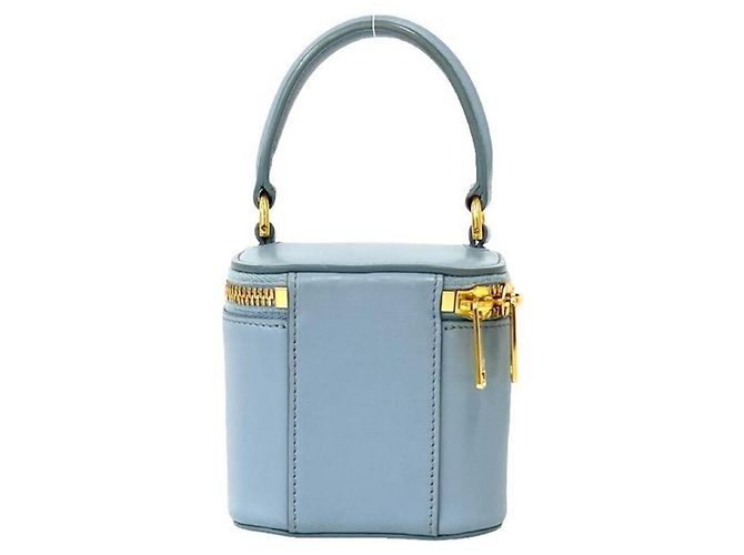 Céline CELINE Cuir Triomphe Logo Calf Leather 2-Way Mini Shoulder Bag Blue - view 3