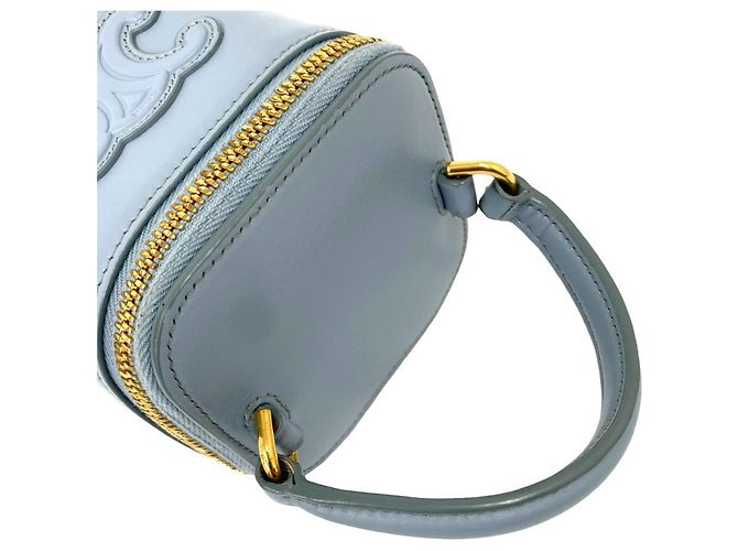Céline CELINE Cuir Triomphe Logo Calf Leather 2-Way Mini Shoulder Bag Blue - view 4