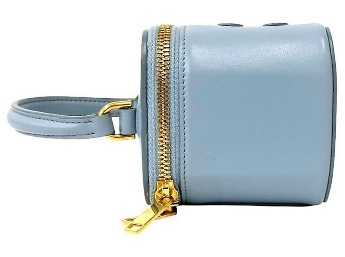 Céline CELINE Cuir Triomphe Logo Calf Leather 2-Way Mini Shoulder Bag Blue - view 5