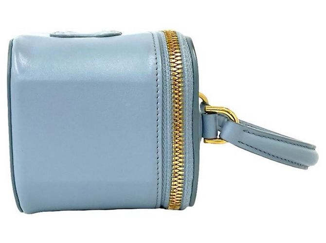 Céline CELINE Cuir Triomphe Logo Calf Leather 2-Way Mini Shoulder Bag Blue - view 6