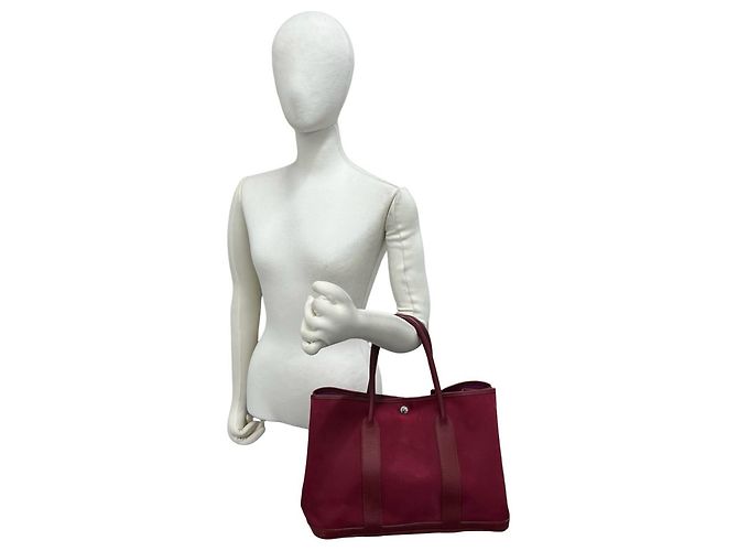Hermès Bolso Hermes Garden Party PM Roja Burdeos - vista 2
