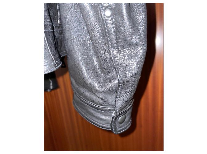 Giacca in pelle stile biker Hugo Boss Nero - vista 3