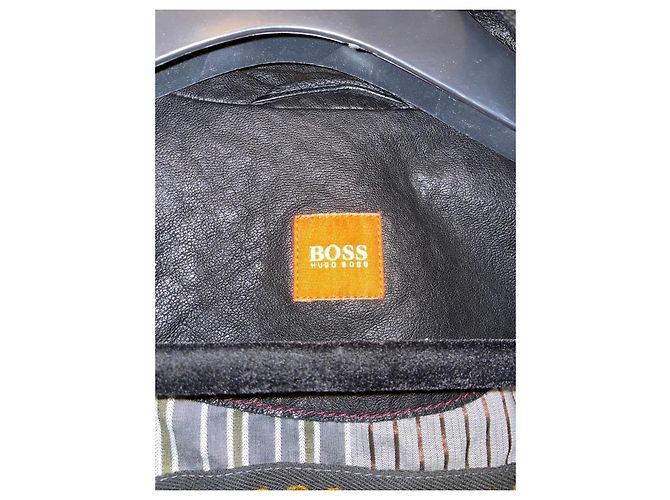 Giacca in pelle stile biker Hugo Boss Nero - vista 4