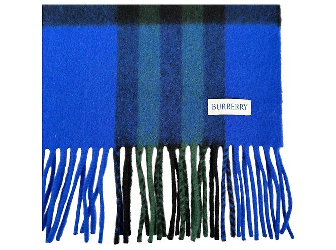 Stole Burberry en cachemire bleu - vue 3