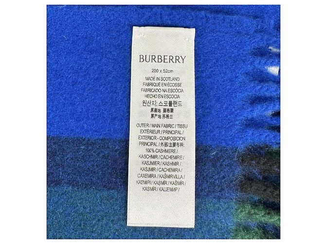 Stole Burberry en cachemire bleu - vue 5