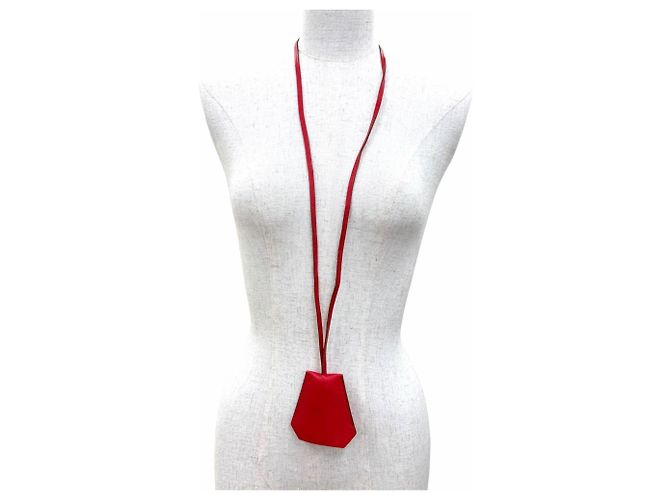 Hermès HERMES Vintage Clochette Halskette Rot - Ansicht 2