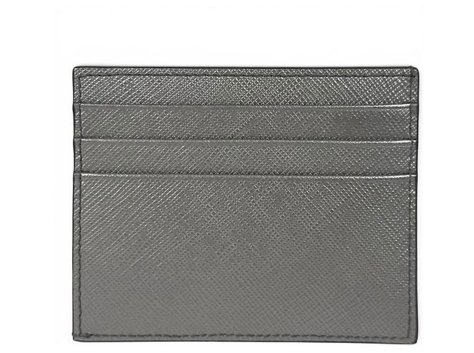 Prada Kartenetui aus Saffiano-Leder Silber - Ansicht 3