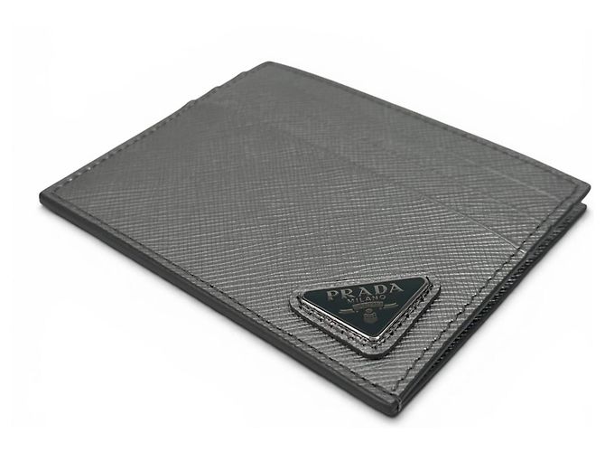 Prada Kartenetui aus Saffiano-Leder Silber - Ansicht 4