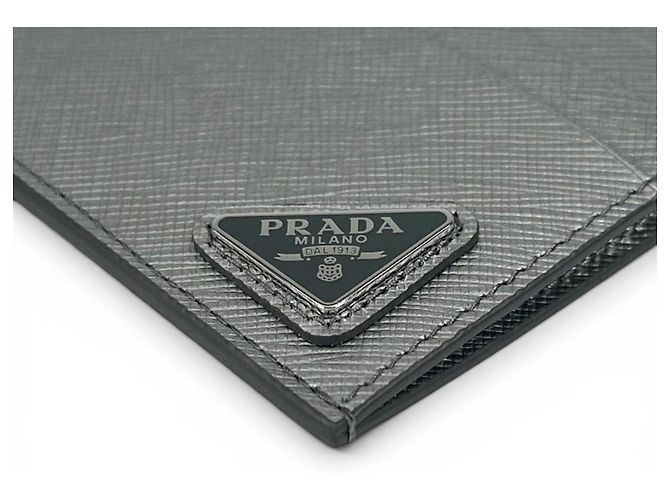 Prada Kartenetui aus Saffiano-Leder Silber - Ansicht 6