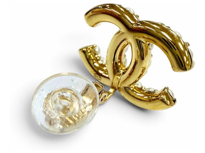 Orecchini a clip Chanel dorati con perla eco e strass D'oro - vista 5