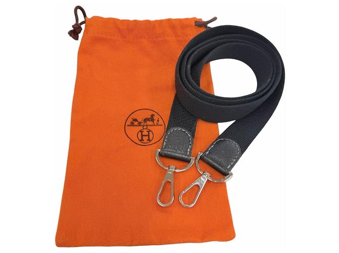Hermès Tracolla in tela nera Hermes per borsa Garden Party Nero - vista 2