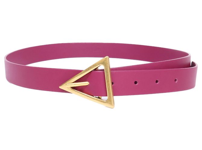 Cinturón de piel Bottega Veneta con hebilla triangular Púrpura - vista 2