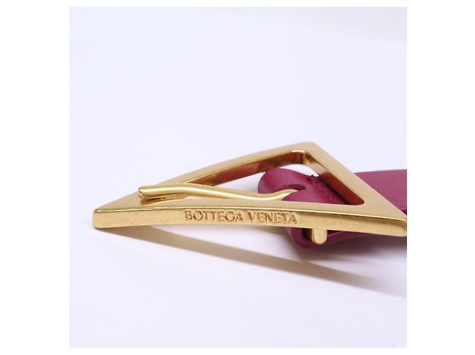 Cinturón de piel Bottega Veneta con hebilla triangular Púrpura - vista 6