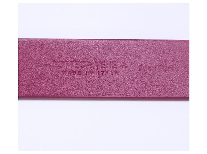 Cinturón de piel Bottega Veneta con hebilla triangular Púrpura - vista 9