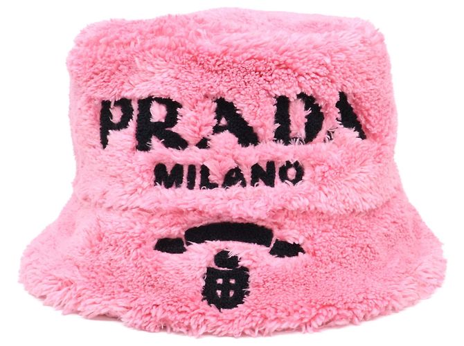 Cappello bucket Prada in spugna rosa - vista 2