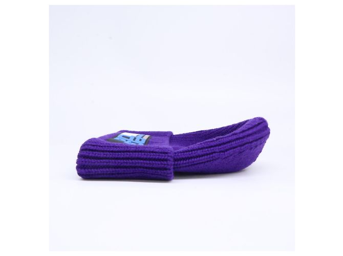 Gorro de punto de lana morado Prada Púrpura - vista 2