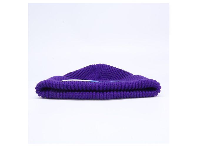 Gorro de punto de lana morado Prada Púrpura - vista 3