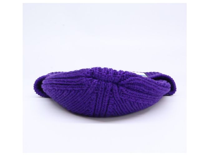 Gorro de punto de lana morado Prada Púrpura - vista 5