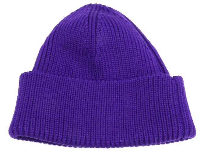 Gorro de punto de lana morado Prada Púrpura - vista 6
