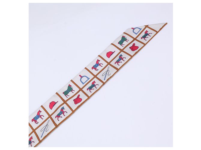 Hermès HERMES Couvertures et Tenues de Jour Horse Blanket Silk Twilly Scarf - Ansicht 7