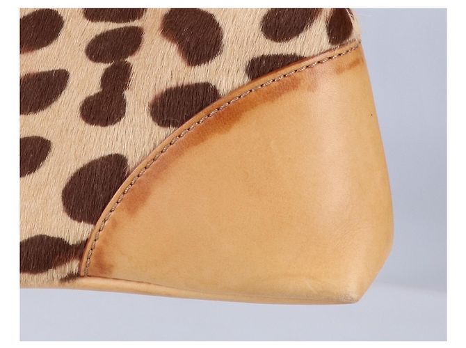 Dolce & Gabbana Bolsa de mão em couro com estampa de leopardo D&G Bege - vista 9