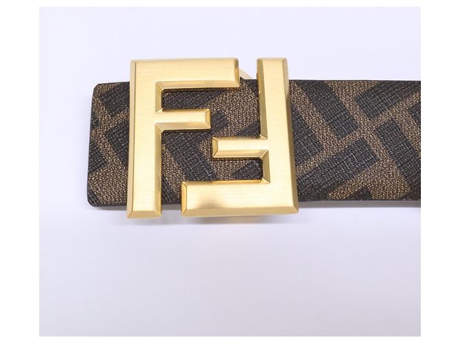 Fendi 7C0424 FF Square Wendelgürtel Braun Golden - Ansicht 4