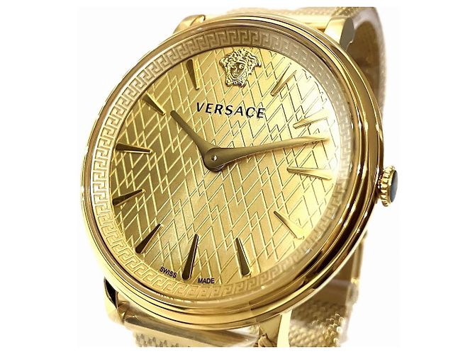 Orologio da polso Quartz Versace con quadrante dorato - vista 4