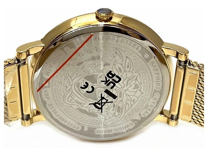 Orologio da polso Quartz Versace con quadrante dorato - vista 5