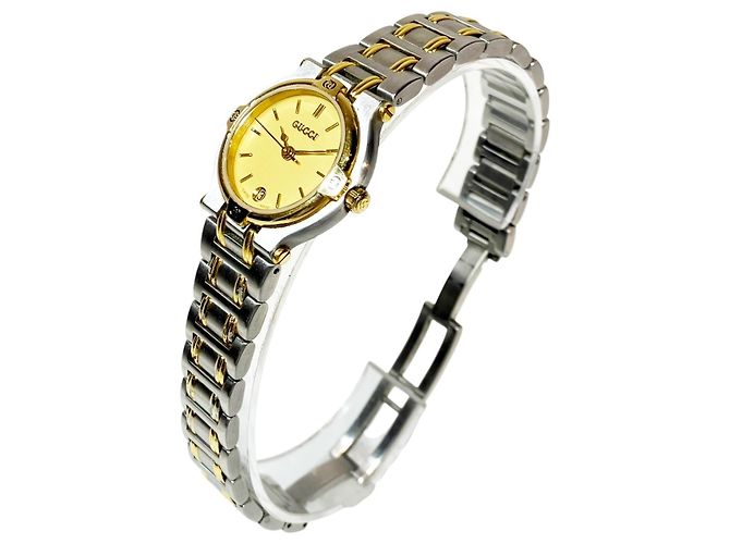 Reloj de pulsera Gucci de acero inoxidable con esfera dorada - vista 2