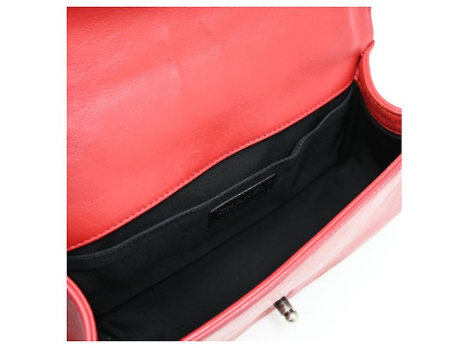 Le Boy Bolsa de Ombro Chanel Boy 25 com Corrente Vermelho - vista 6
