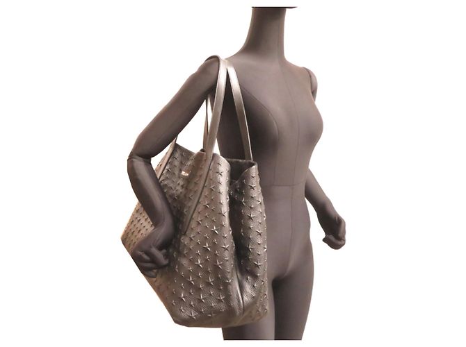 Borsa Tote Jimmy Choo in pelle nera borchiata Nero - vista 9