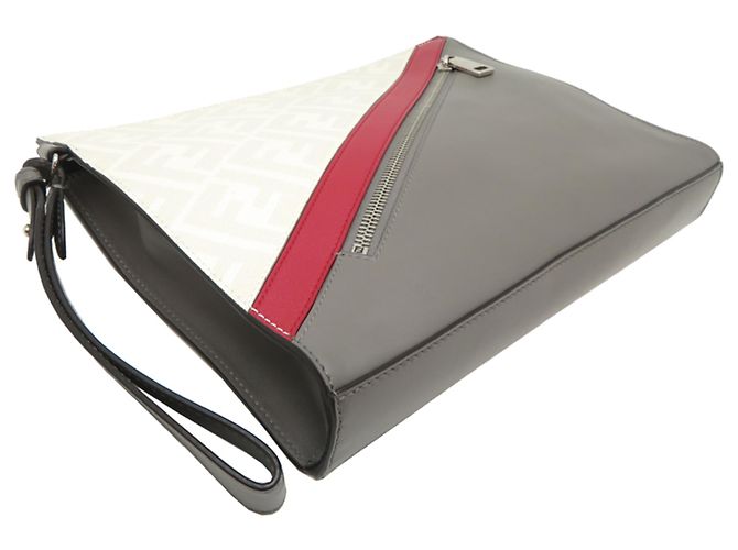 Pochette Fendi da uomo Marrone Bianco - vista 3