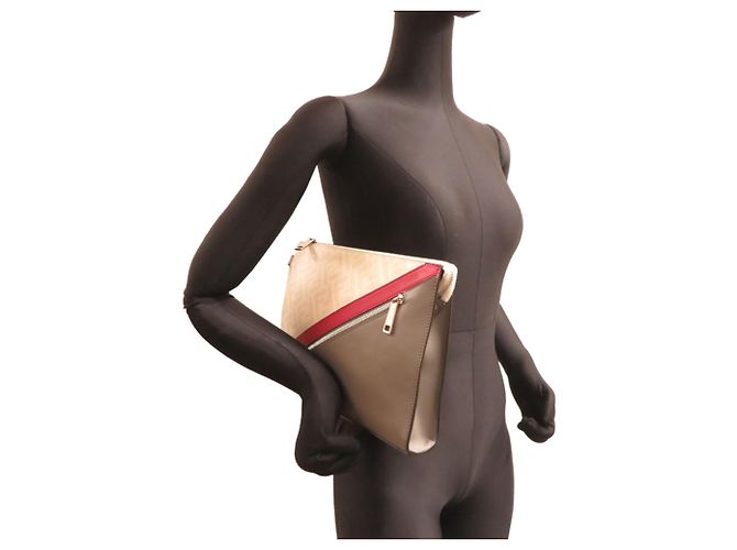 Pochette Fendi da uomo Marrone Bianco - vista 8