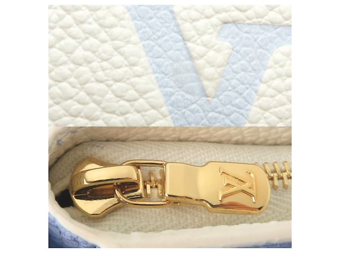 Louis Vuitton Portefeuille Claire Bi-fold Wallet Bianco Blu - vista 10