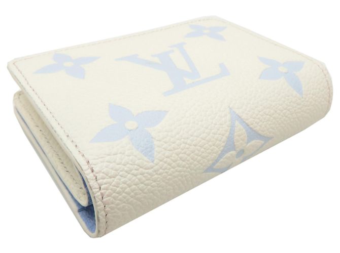 Louis Vuitton Portefeuille Claire Bi-fold Wallet Bianco Blu - vista 3