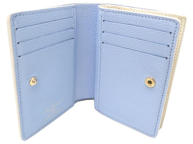 Louis Vuitton Portefeuille Claire Bi-fold Wallet Bianco Blu - vista 5