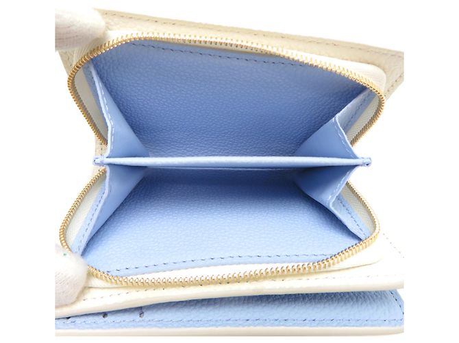 Louis Vuitton Portefeuille Claire Bi-fold Wallet Bianco Blu - vista 7