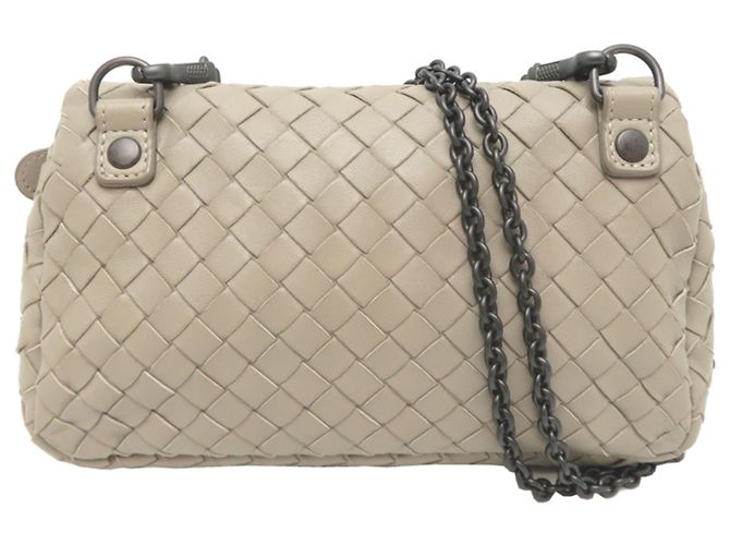Borsa a tracolla Bottega Veneta Intrecciato con catena Grigio - vista 2