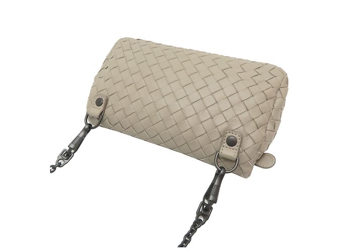 Borsa a tracolla Bottega Veneta Intrecciato con catena Grigio - vista 4