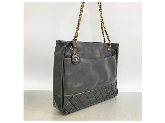 Chanel Matelassé Lammleder Chain Tote Bag Schwarz - Ansicht 2